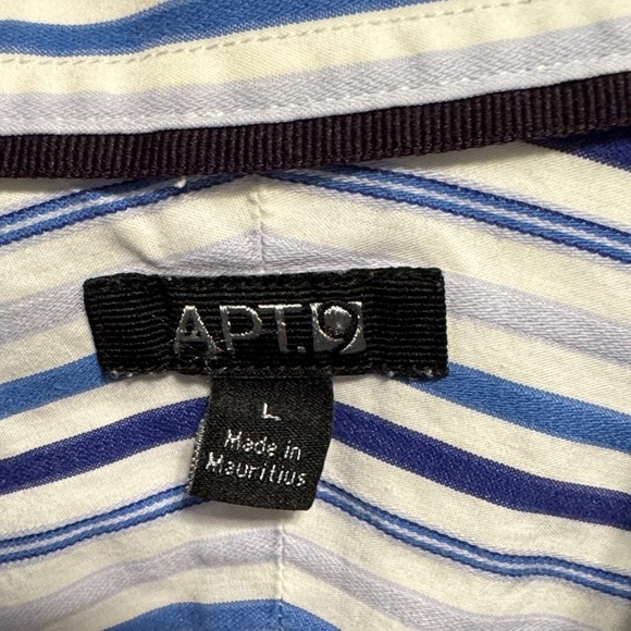 Apt. 9 Men's White and Blue Striped Button Down Shirt - Picture 2 of 3